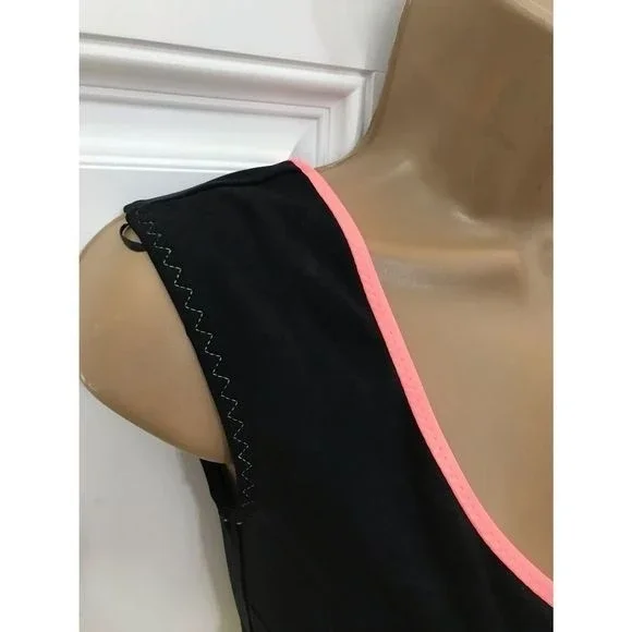 Zara Women’s Black Cut Out Piping Neón Trim Zip Front Cheeky Swimsuit Sz S NWT - Picture 5 of 14